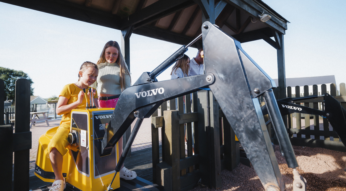 Girl using play digger