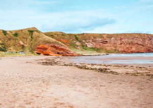 Pease Bay Beach in Berwickshire 