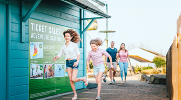 Family running at Golden Coast
