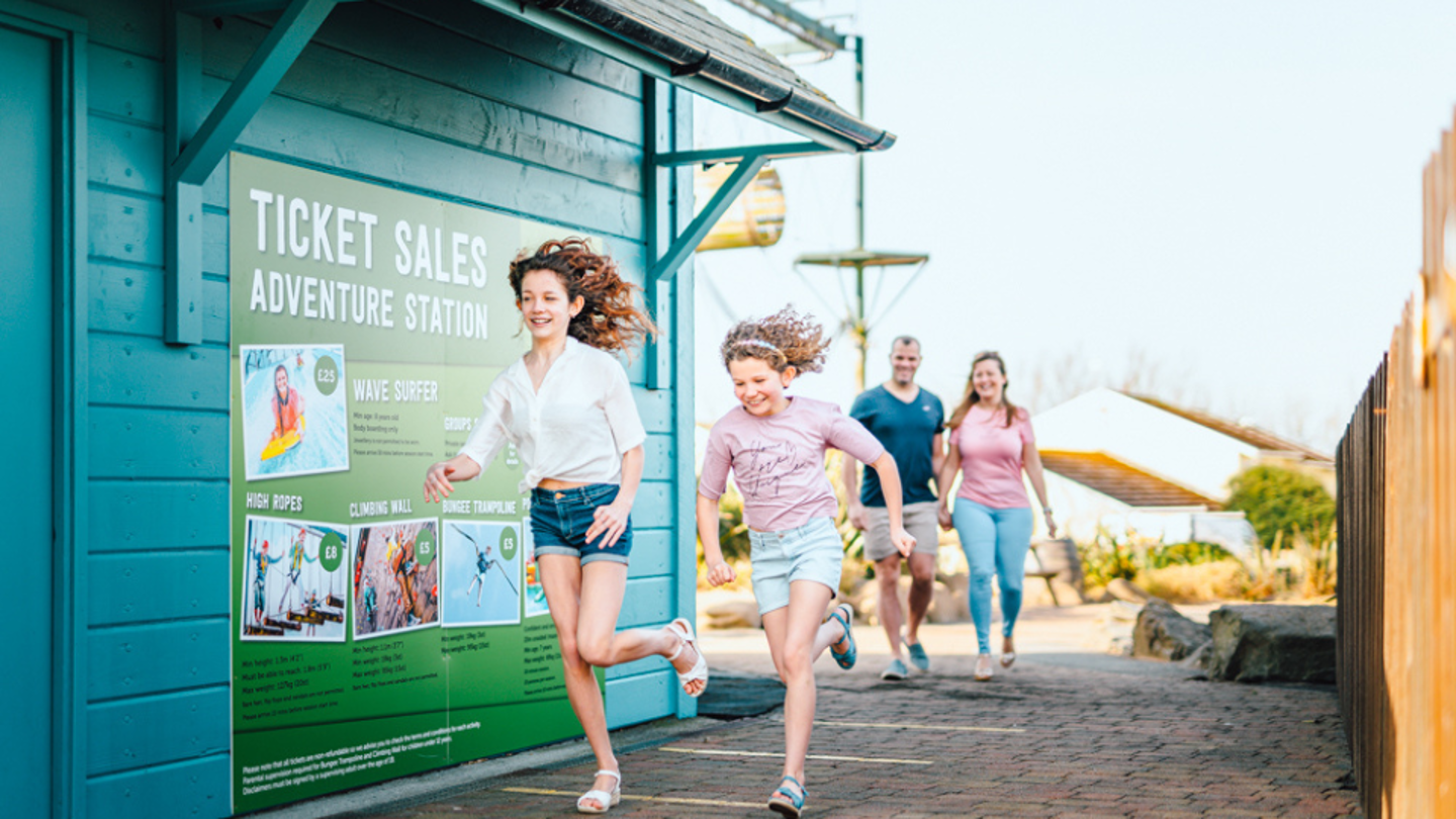 Family running at Golden Coast