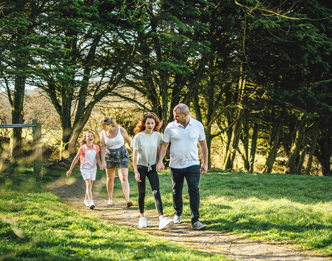 Cleavewood Leisure Park family walking