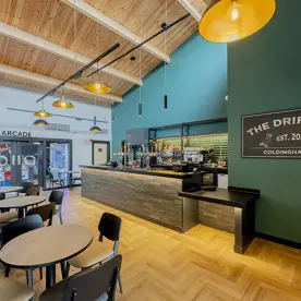 The Drift Inn bar and restaurant tables