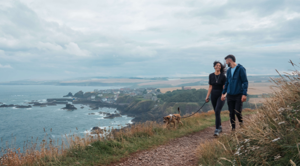 Dog walk in Berwickshire