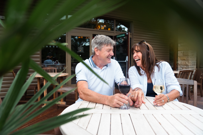 Couple with alfresco drinks