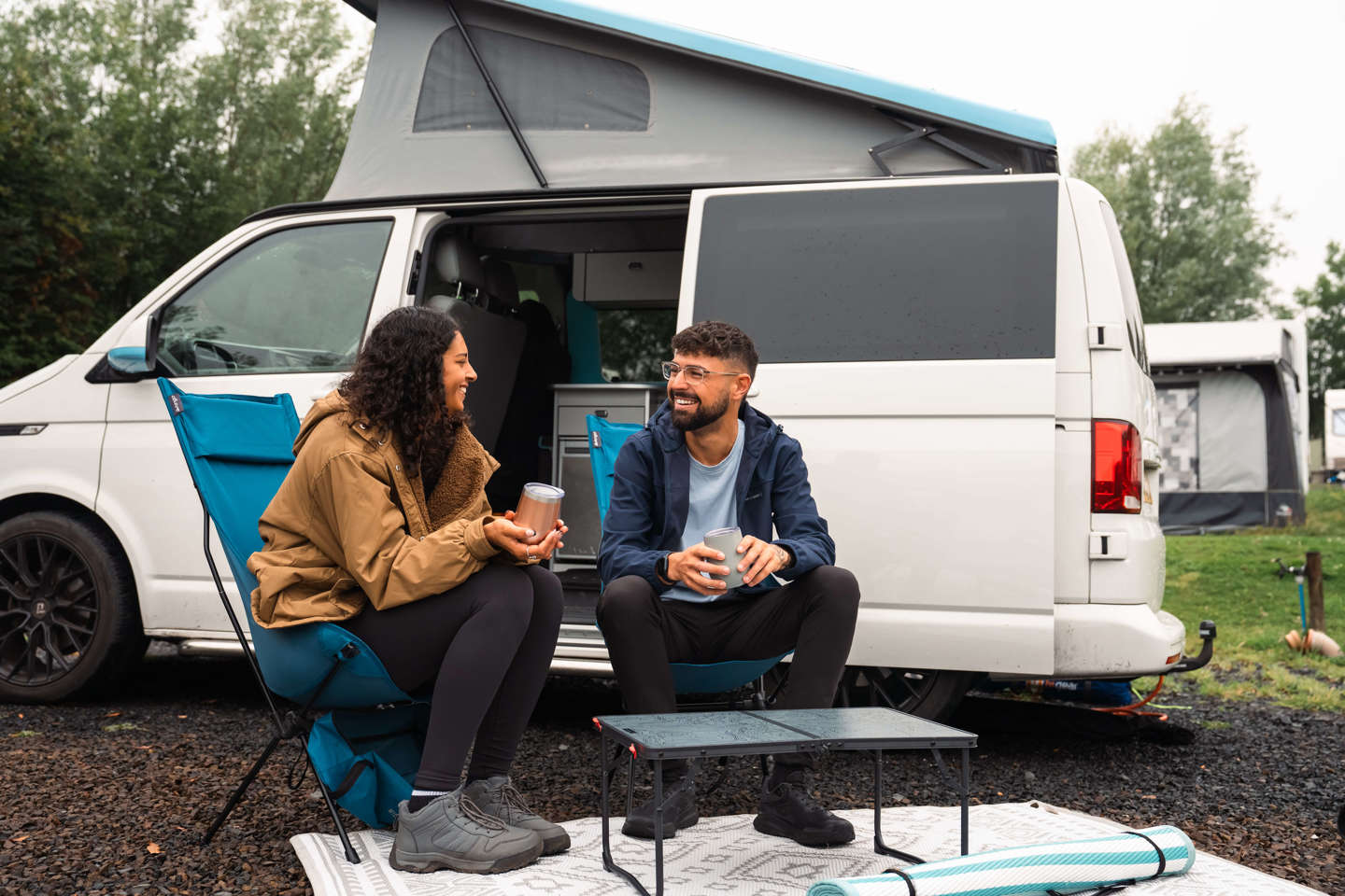 Couple with campervan