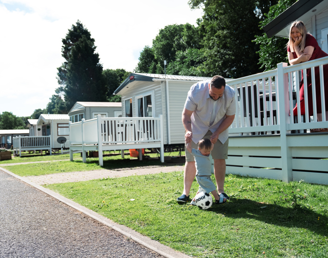 Family in holiday accommodation