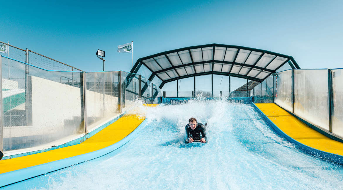 Wave surfing simulator at Golden Coast Woolacombe