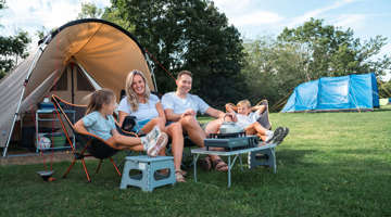 Family camping at Thurston Manor