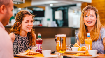 Family enjoying a meal 