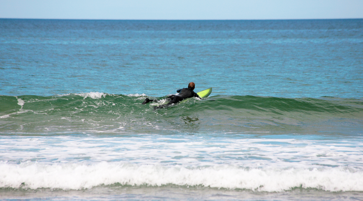 Surfing at Woolacombe Beach
