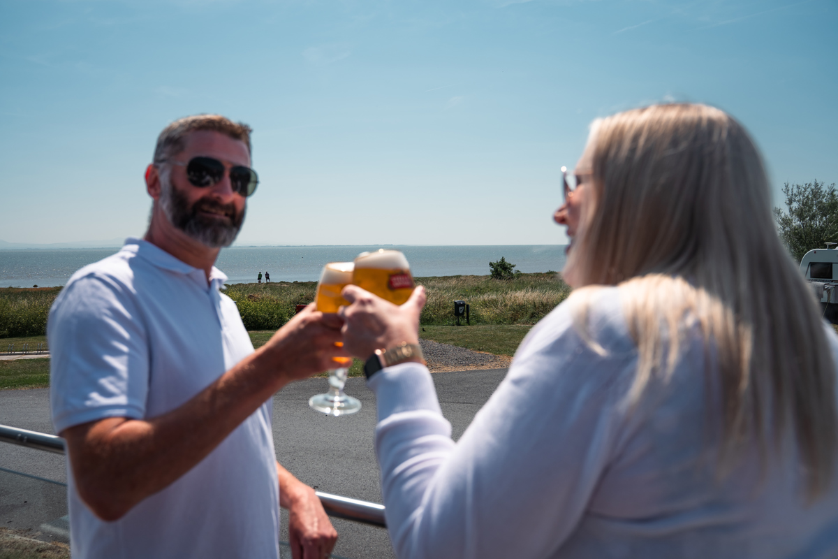Drinks on the terrace at The Sandpiper